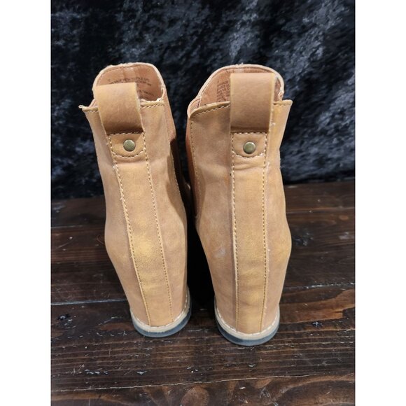 Universal Thread Amalia Wedge Ankle Boots Cognac Brown Sz 10 - Picture 6 of 9